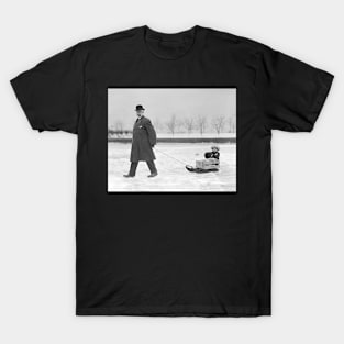 Sled Ride, 1912. Vintage Photo T-Shirt